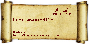 Lucz Anasztáz névjegykártya
