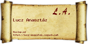 Lucz Anasztáz névjegykártya